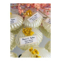 Pinterest Özel tasarım 20 adet süslemeli istiridye mum. Düğün, kına, nişan, söz, nikah hediyelik