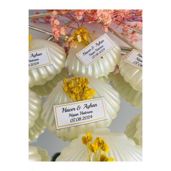 Pinterest Özel tasarım 20 adet süslemeli istiridye mum. Düğün, kına, nişan, söz, nikah hediyelik