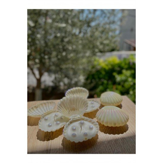 Pinterest İncili Istiridye Mum Düğün, Nişan, Söz, Hediyelik 20 Adet