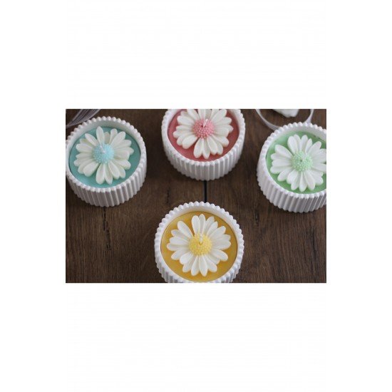 Dekoratif Mum Kapta Papatya Mum Kokulu Mum