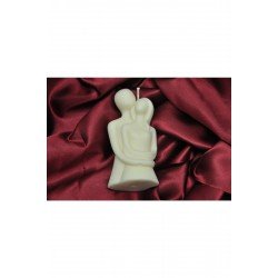 Sarılan Çift Temalı Doğal Soya Wax Mum- Dekoratif Kokulu Pamuk Fitilli- 11 Cm X 6 Cm