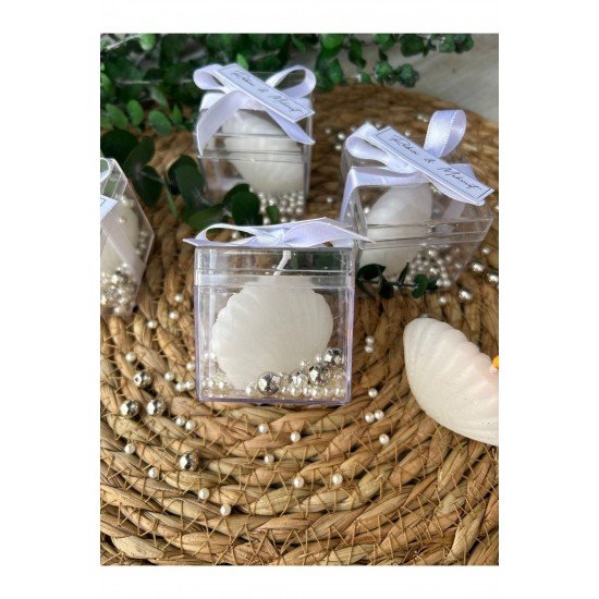 10 Adet Mika Kutulu Istiridye Mum Düğün ,nişan ,kına ,davet ,doğum Günü