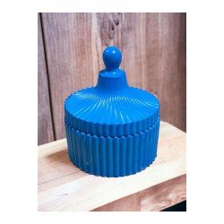 Özel El Yapımı Kapaklı Seramik Şekerlik Lokumluk Takı Organizer Mumluk