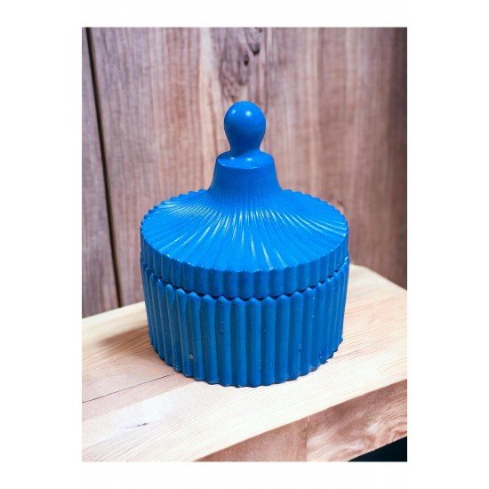 Özel El Yapımı Kapaklı Seramik Şekerlik Lokumluk Takı Organizer Mumluk