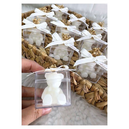 Ayıcıklı Mum Krem Kutulu (10 ADET)