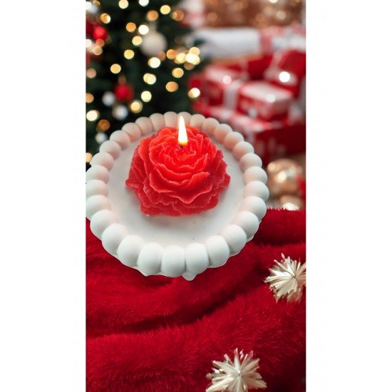 10 Adet Kırmızı Vanilya Kokulu Şakayık Mum , Düğün,kına ,özel Gün Hediyelik