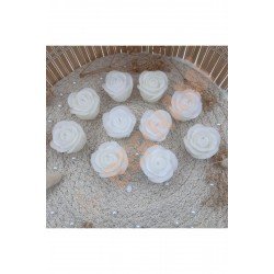 Gül Mum Sade Nişan, Nikah, Doğum Günü, Özel Gün - 10 Adet