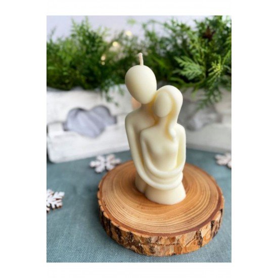 Sarılan Çift Figürlü Vanilya Kokulu Dekoratif Mum (HANDMADE DECORATİVE CANDLE)