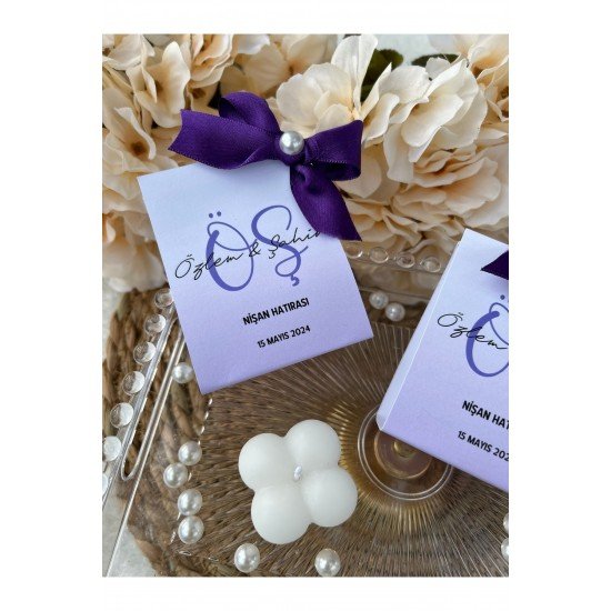 Kartlı Bubble Mum Düğün, Nişan , Söz ,Kına , Mevlüt , Doğum günü , Yılbaşı Hediyelik- 20 adet