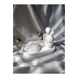 Dekoratif Set,sunumluk,sarılan Çift Obje Ve Şakayık Mum Seti