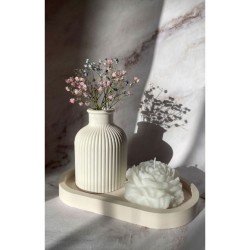 Dekoratif Vazo Ve Şakayık Mum 2'li Set