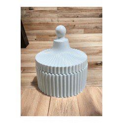 Özel El Yapımı Kapaklı Seramik Şekerlik Lokumluk Takı Organizer Mumluk