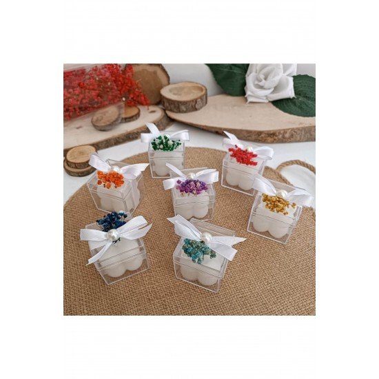 Nikah Hediyelik Şeffaf Kutuda Bubble Mum, Söz Nişan Hediyelik Şeffaf Kutulu Bubble Mum 10 Adet