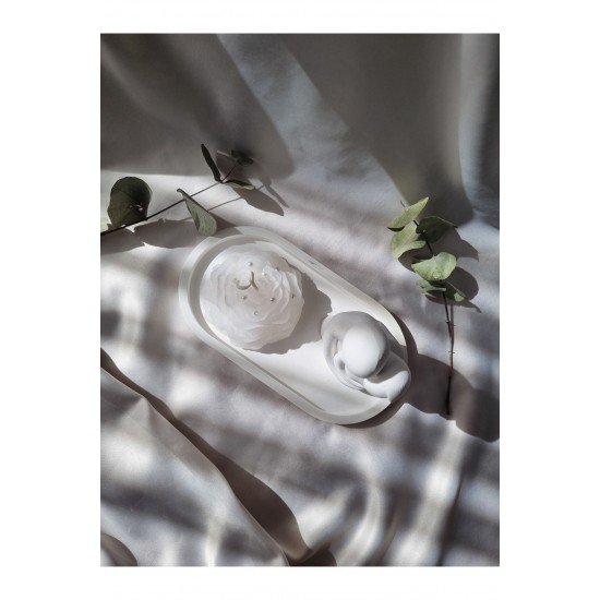 Dekoratif Set,sunumluk,sarılan Çift Obje Ve Şakayık Mum Seti