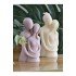 Sarılan Çift Figürlü Vanilya Kokulu Dekoratif Mum - Beyaz Ve Lila (HANDMADE DECORATİVE CANDLE)
