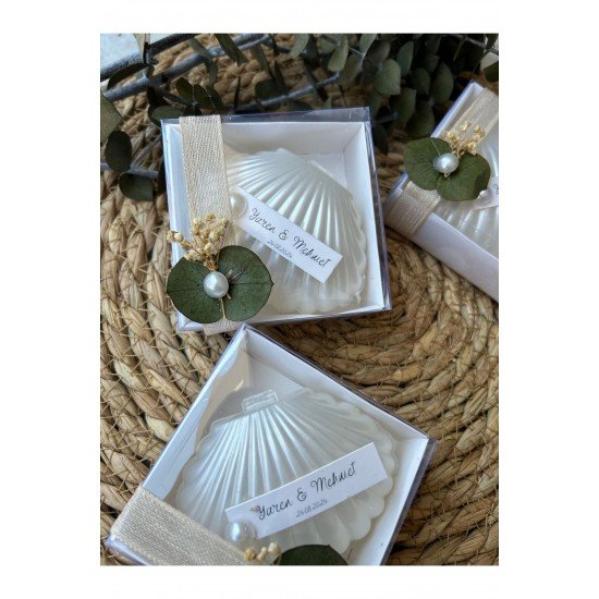 Kutulu Istiridye Mum Düğün, Nişan , Söz ,kına , Mevlüt , Doğum Günü , Yılbaşı Hediyelik-15 Adet