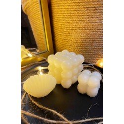 Soya Wax Dekoratif Büyük Bubble Mum, Soya Wax Küçük Bubble Mum, Soya Wax Istiridye Mum 3'lü Set