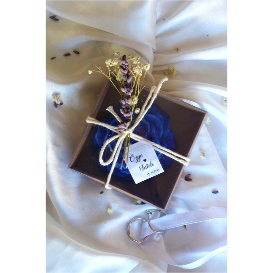 Hediyelik Mum Sevgililer Günü,söz, Nişan,doğum Günü,şakayık Mum Vanilya Kokulu Mavi 1 Adet