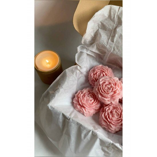 Rchome 3 Adet Pembe Kokulu Şakayık Soya Wax Mum