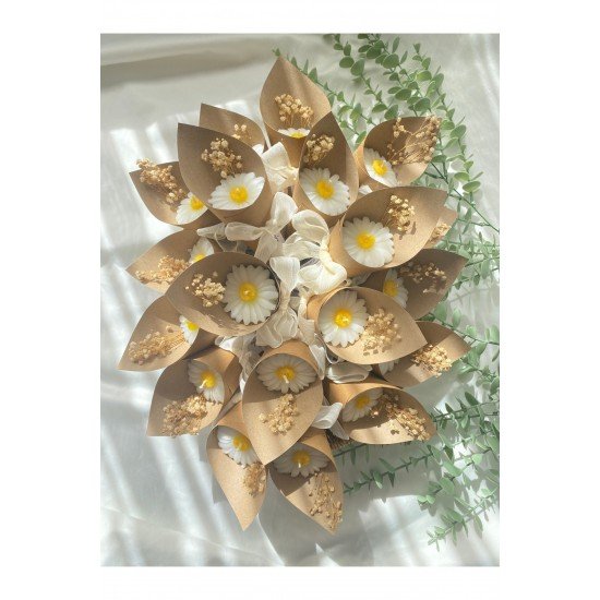 20 Adet Papatya Mum Buketi Hediyelik