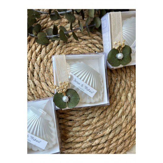 Kutulu Istiridye Mum Düğün, Nişan , Söz ,kına , Mevlüt , Doğum Günü , Yılbaşı Hediyelik-15 Adet