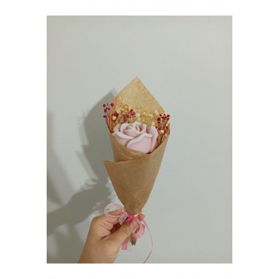 Çiçek Desen Dekoratif Mum Kadınlar Günü, Anneler Günü, Sevgiliye ve Arkadaşa Hediyelik Buket Mum