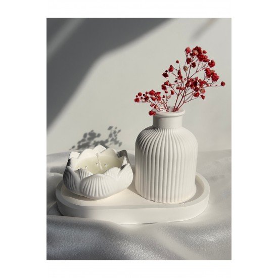 Şakayık Mumlu Dekoratif 3’lü Set