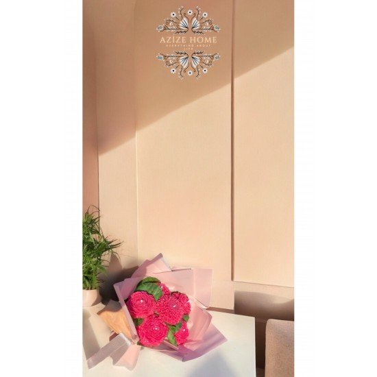 6'lı Vişne Şakayık Buket Mum (SANDAL, LAVANTA, GÜL, NAR, ÇİKOLATA) Kokulu Mum Buket