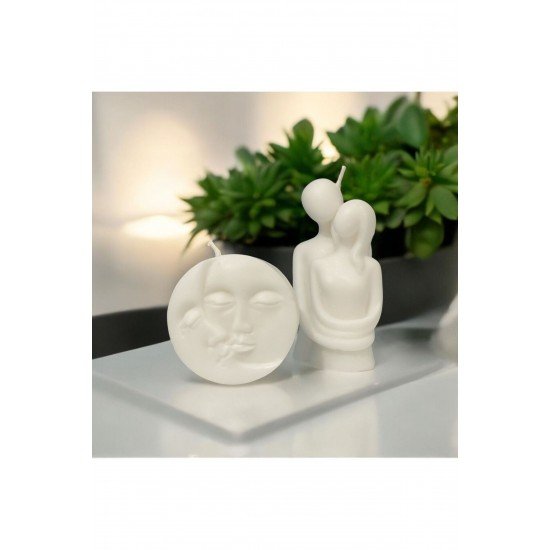 Sarılan Çift Ikili Mum Seti