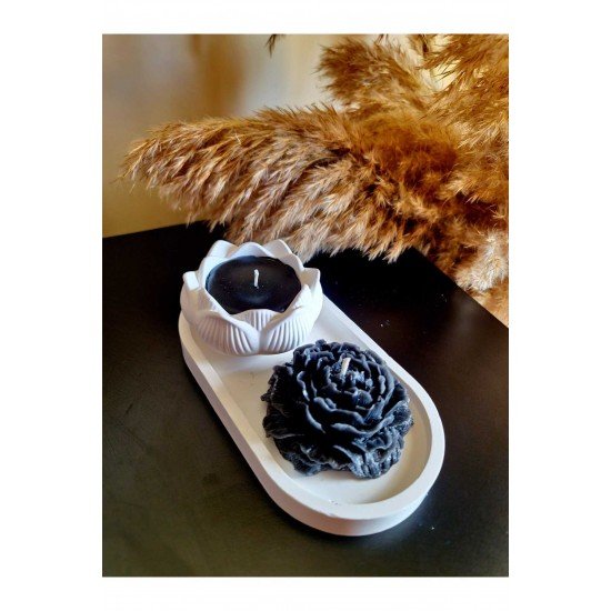 3'lü Set & Siyah Şakayık