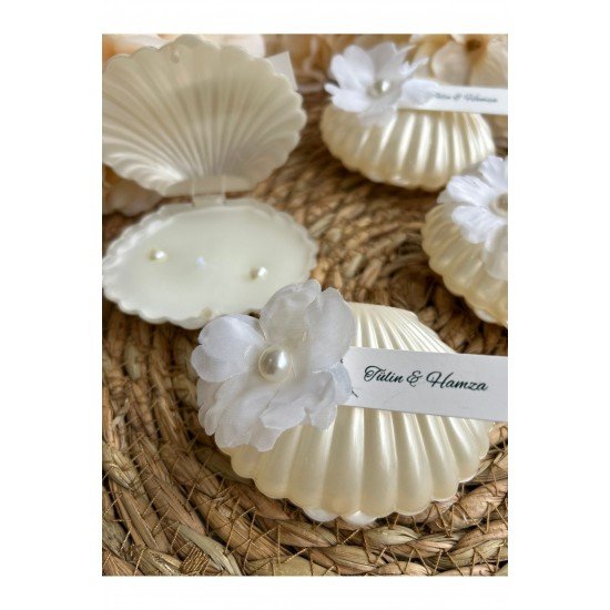 Kutulu Istiridye Mum Düğün, Nişan , Söz ,kına , Mevlüt , Doğum Günü , Yılbaşı Hediyelik- 10 Adet