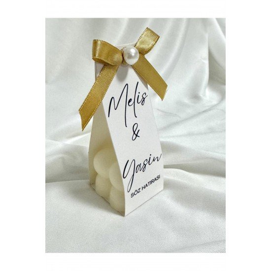 10 Adet Süslemeli Bubble Mum Kız isteme, Söz, Nişan, Kına, Düğün, Doğum Hediyelikleri