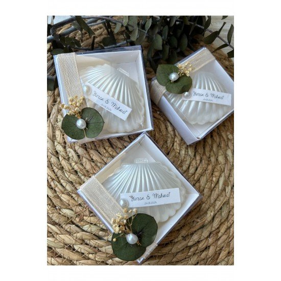 Kutulu Istiridye Mum Düğün, Nişan , Söz ,kına , Mevlüt , Doğum Günü , Yılbaşı Hediyelik-15 Adet