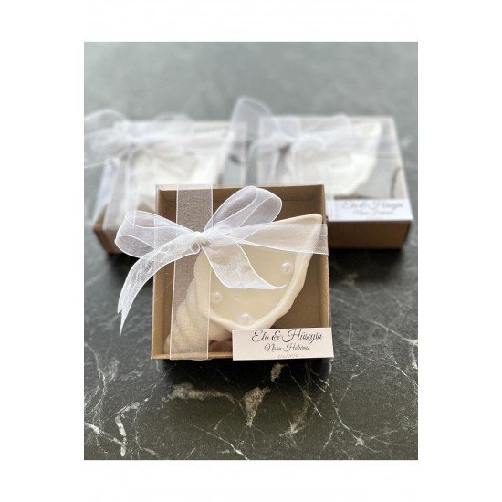 Kutulu Istiridye Mum 100 adet Nişan Hediyeliği