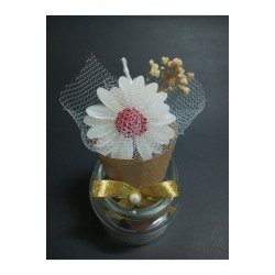 20 Adet Papatyalı Buket Mum Söz Düğün Nikah Nişan Kına Hediyelik