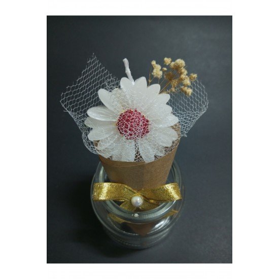 20 Adet Papatyalı Buket Mum Söz Düğün Nikah Nişan Kına Hediyelik