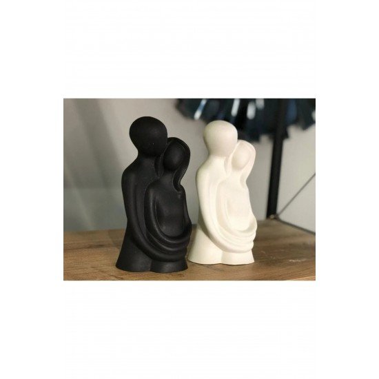 2'li Sarılan Çiftler Siyah Beyaz