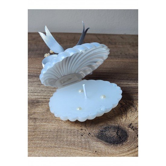 15-adet Süslemeli Istiridye Mum. Düğün,kına, Söz, Nişan, Mevlüt, Doğum Hediyelikleri