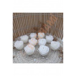 Gül Mum Sade Nişan, Nikah, Doğum Günü, Özel Gün - 10 Adet