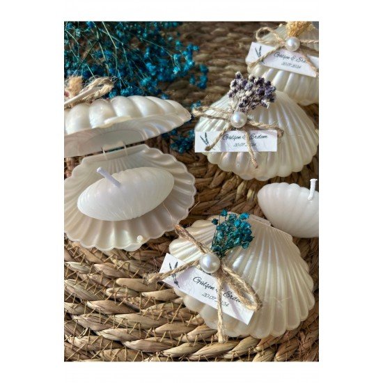 10 Adet Istiridye Kutulu Istiridye Mum Düğün ,nişan ,kına ,davet ,doğum Günü