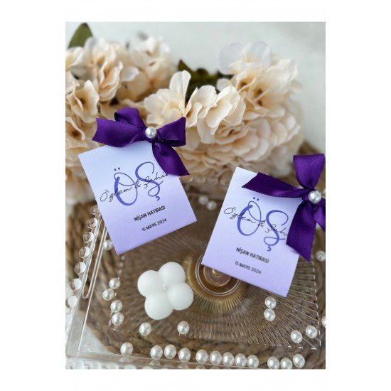 Kartlı Bubble Mum Düğün, Nişan , Söz ,Kına , Mevlüt , Doğum günü , Yılbaşı Hediyelik- 20 adet