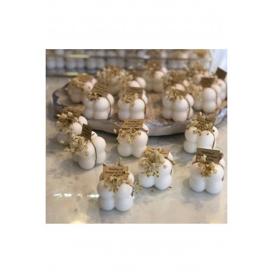 Düğün Nikah Nişan Kına Hediyelik Bubble Mum 30 Adet