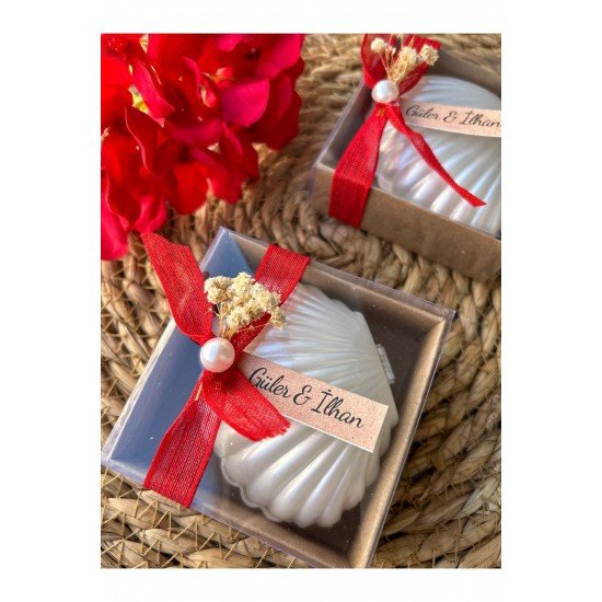 Kutulu istiridye Mum Düğün, Nişan , Söz ,Kına , Mevlüt , Doğum günü , Yılbaşı Hediyelik- 20 adet