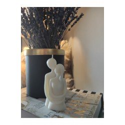 Mağazası Sarılan Çift Beyaz Soya Mum