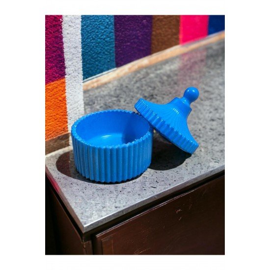 Özel El Yapımı Kapaklı Seramik Şekerlik Lokumluk Takı Organizer Mumluk