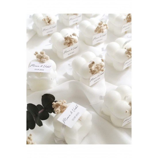 Söz Hediyeliği Nişan Hatırası Kına Hediyeliği Doğum Hediyelik Doğum Günü Bubble Mum - 25 Adet