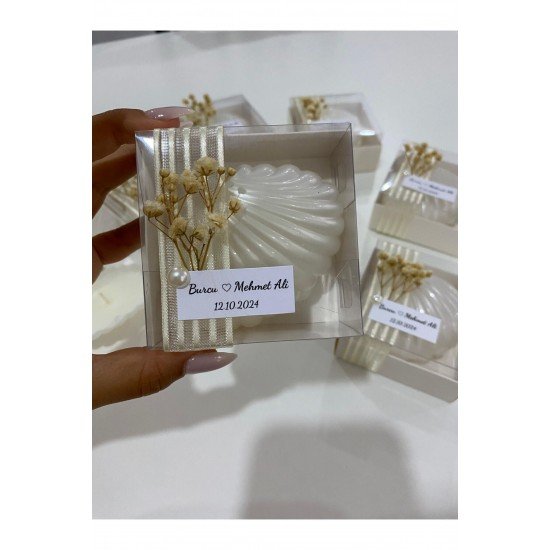 Kutulu Istiridye Mum Düğün, Nişan, Söz,kına,mevlüt, Doğum Günü Hediyelik 15 Adet