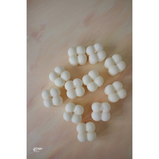 Kokulu Dekoratif Mini Bubble Mum - Beyaz Renk 1 Adet