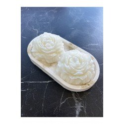 Dekoratif Şakayık Mum 3'lü Set