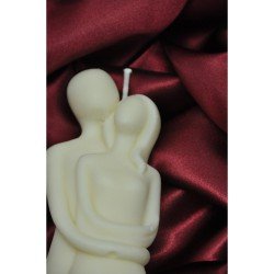 Sarılan Çift Temalı Doğal Soya Wax Mum- Dekoratif Kokulu Pamuk Fitilli- 11 Cm X 6 Cm